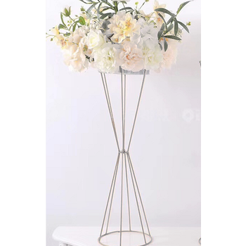 50cm Geometric Flower Stand Centrepiece - Silver