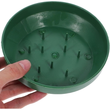 thumb_12.5cm Green Round Plastic Tray for Florist Foam