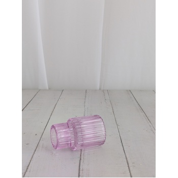 thumb_Pinky Lavender  - Ribbed Glass Taper/Dinner Candle Holder - Style 2