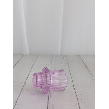 thumb_Pinky Lavender  - Ribbed Glass Taper/Dinner Candle Holder - Style 3