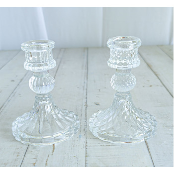 thumb_Clear - Crystal Look Glass Taper/Dinner Candlestick  Holder - Style 1