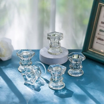 thumb_6 pc set - Glass Taper/Dinner Candle Holder