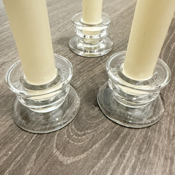 thumb_1pcs Clear - Short Glass Taper/Dinner Candle Holder 