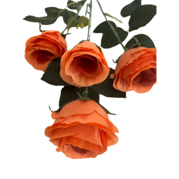 thumb_Orange - 63cm 4 Head Mini Rose Head Branch