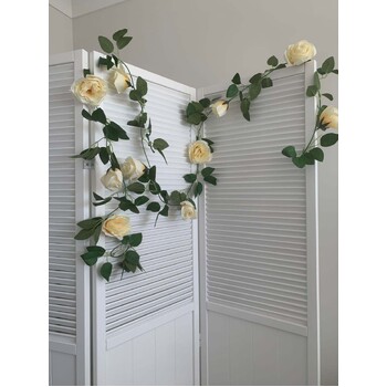 thumb_2.2m Ivory/Champagne Rose Garland with 10 Flowers