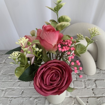 thumb_Fuchsia Rose and Peony Small Bouquet or Floral Arrangement