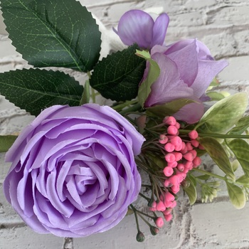 thumb_Light Purple Rose and Peony Small Bouquet or Floral Arrangement