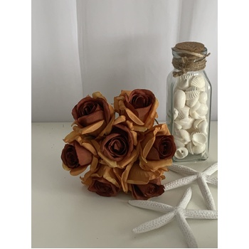 thumb_Chocolate/Autumn Orange 7 Head Rose Bouquet