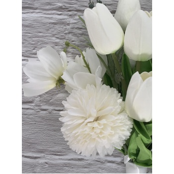 thumb_White Small Tulip/Chrysanthemum Bouquet/Vase Arrangement