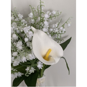 thumb_White Long Stem Handtied Calle Lily & Lily of the Valley Bouquet