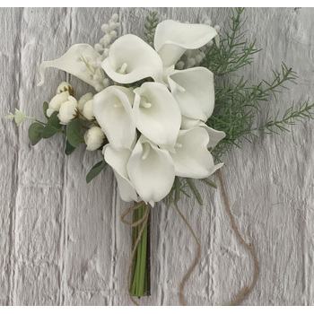 thumb_White Handtied Real Touch Calle Bouquet