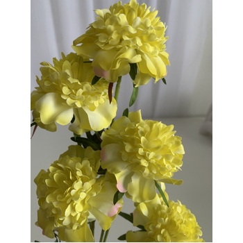 thumb_70cm Ruffled Carnation-Style Blooms - Yellow