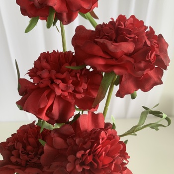 thumb_70cm Ruffled Carnation-Style Blooms - Burgundy