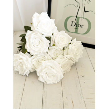 thumb_47cm - White 9 Head Rose Bush