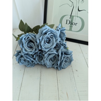 thumb_47cm - Dusty Blue 9 Head Rose Bush