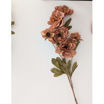 thumb_6 Head Peony 80cm Floral Stem - Autumn Coffee 