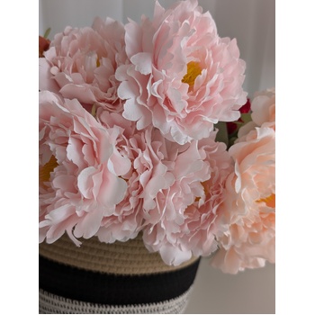 thumb_45cm Artificial Soft Pink Peony Bouquet | 5 Large 10cm Flowers