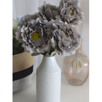 thumb_45cm Artificial Grey Peony Bouquet | 5 Large 10cm Flowers