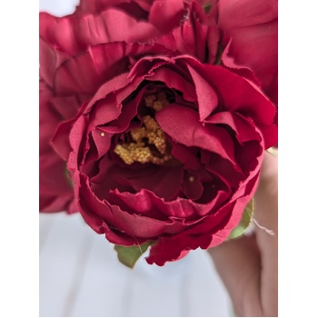 thumb_6 Head Small Artificial Burgundy Peony Bouquet | 6 x 5.5cm Flowers