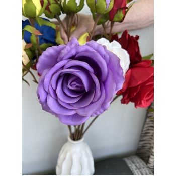 thumb_66cm Light Purple Artificial Rose Stem with Large Bloom and Bud