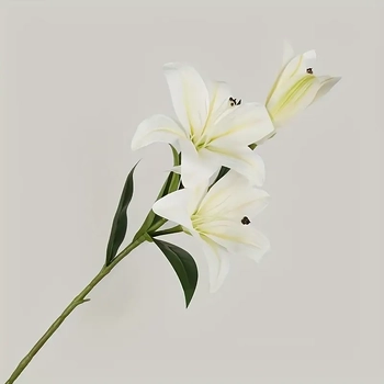 thumb_68cm White 3 Head Lily Stem