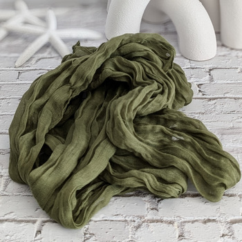 thumb_Cheesecloth Linen Chair Sash - Olive Green