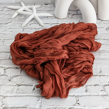 thumb_Cheesecloth Linen Chair Sash - Rust Brown