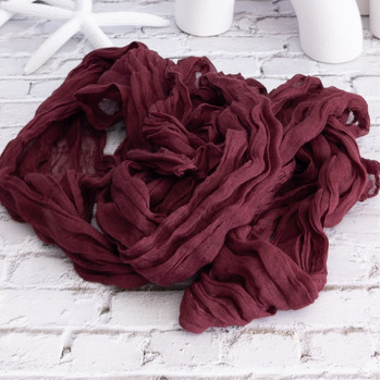 thumb_Cheesecloth Linen Chair Sash - Burgundy