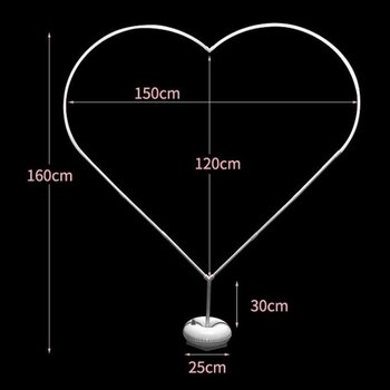 thumb_150cm Heart Shaped Wedding Arch Flower/Balloon Stand - White Plastic