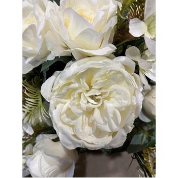 thumb_50cm Floral Rose/Ivy Ball Arrangement - White/Cream