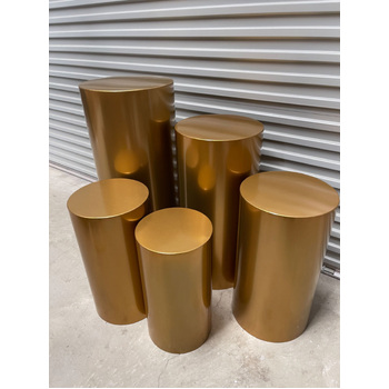 thumb_Factory Seconds - Set of 5 - Gold Round Plinths Wedding Pedestal