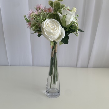 thumb_White Rose and Peony Small Bouquet or Floral Arrangement