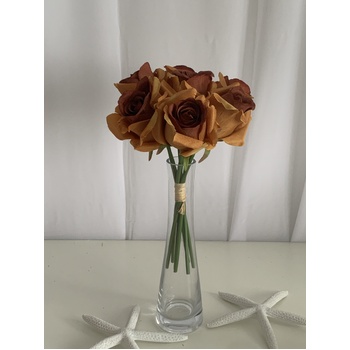 thumb_Chocolate/Autumn Orange 7 Head Rose Bouquet