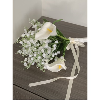 thumb_White Long Stem Handtied Calle Lily & Lily of the Valley Bouquet