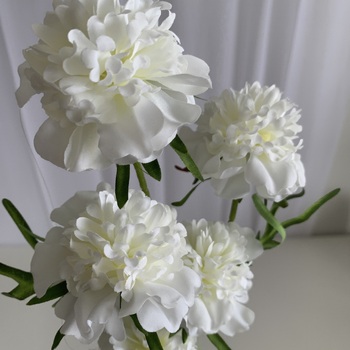 thumb_70cm Ruffled Carnation-Style Blooms - White