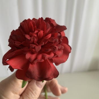 thumb_70cm Ruffled Carnation-Style Blooms - Burgundy