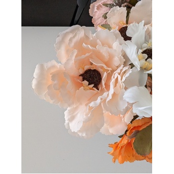 thumb_6 Head Peony 80cm Floral Stem - Soft Peach