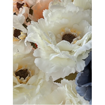 thumb_6 Head Peony 80cm Floral Stem - White/Cream