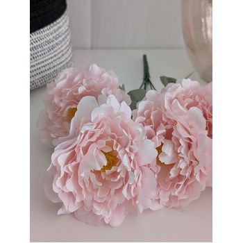 thumb_45cm Artificial Soft Pink Peony Bouquet | 5 Large 10cm Flowers