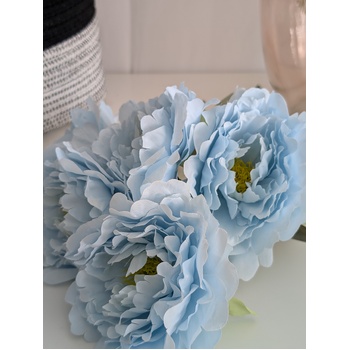 thumb_45cm Artificial Blue Peony Bouquet | 5 Large 10cm Flowers