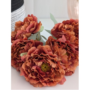 thumb_45cm Artificial Autumn Peony Bouquet | 5 Large 10cm Flowers