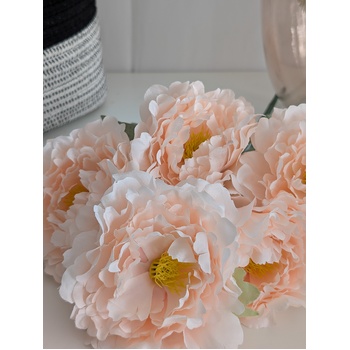 thumb_45cm Artificial Peachy Pink Peony Bouquet | 5 Large 10cm Flowers