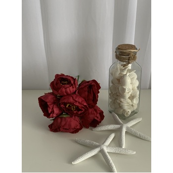 thumb_6 Head Small Artificial Burgundy Peony Bouquet | 6 x 5.5cm Flowers