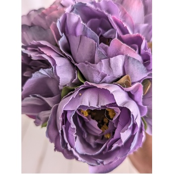 thumb_6 Head Small Artificial Two Toned Purple Peony Bouquet | 6 x 5.5cm Flowers