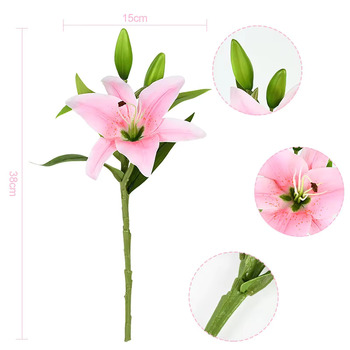 thumb_White Lily Single Stem - Real Touch Flower & Buds 35cm 