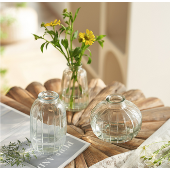 thumb_Clear Glass Round Bud Vase - 10cm x 8cm