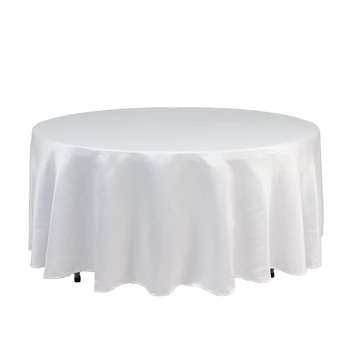 thumb_120inch (305cm) Round Satin Tablecloth - White