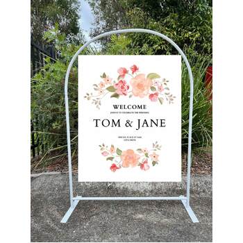 thumb_130cm Round Top White Wedding Sign Stand 
