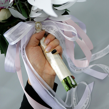 thumb_Bridal Teardrop Bouquet - Pink/Purples/White