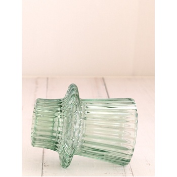 thumb_Sage Green - Ribbed Glass Taper/Dinner Candle Holder - Style 3